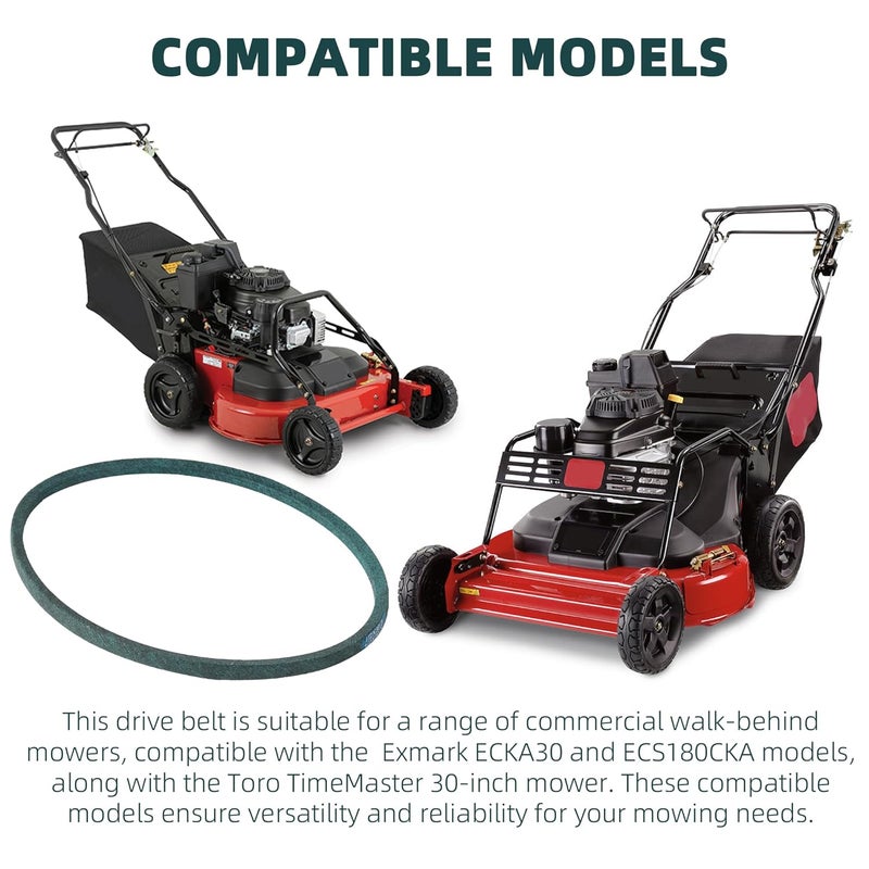 Calvana (2-Pack) 121-5765 Drive Belt, Kevlar Cord, Compatible with 30" Toro Lawn Mower, Exmark Mower, Toro TimeMaster 30, Models20200, 20199, 20975, 20976, 20977, 20978, 22205TE, 22210, 30 1/2" x 1/2" - Image 5